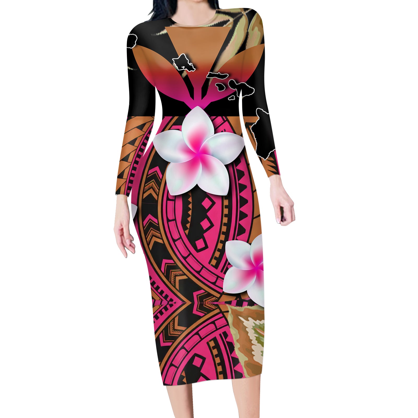 Custom Floral Long-sleeved Dress Custom Floral Long-sleeved Dress